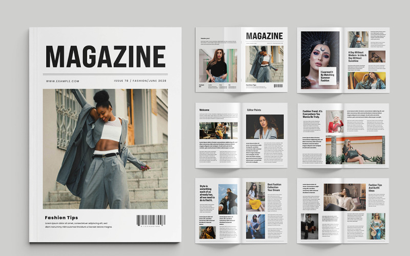 Magazine Layout Template Fashion Magazine Layout Design Magazine Template