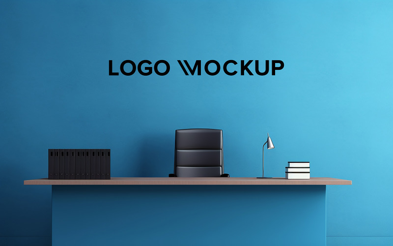 Manager room wall logo mockup Product Mockup