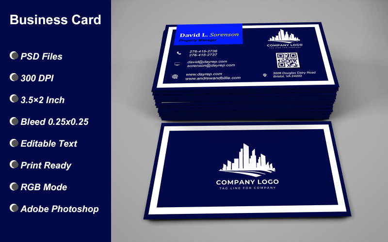 Visiting Card Template with Customizable Designs - 351 Corporate Identity