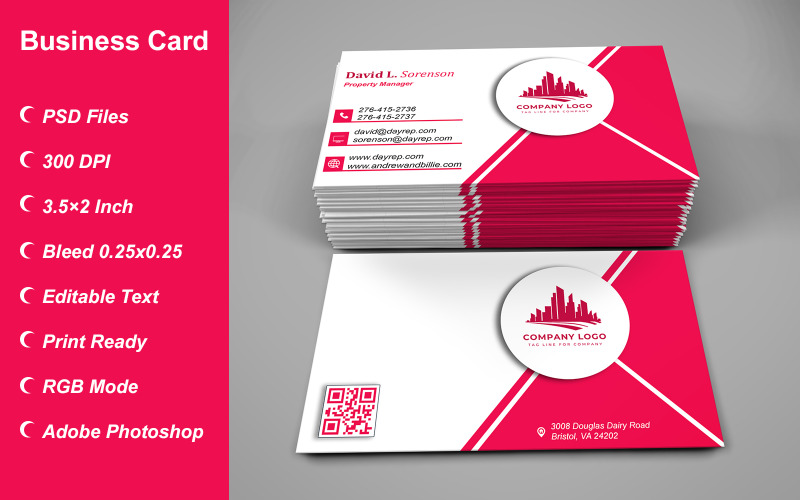 Visiting Card Template with Customizable Designs - 354 Corporate Identity