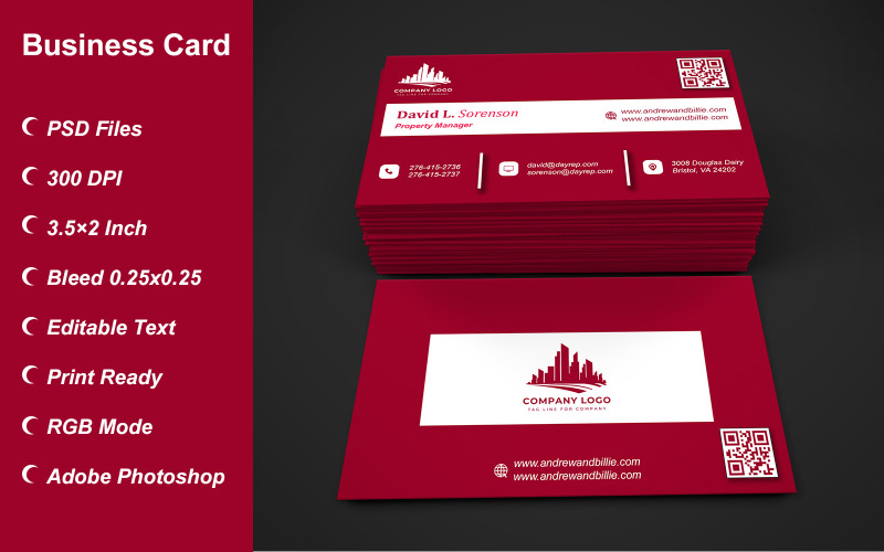 Visiting Card Template with Customizable Designs - 355 Corporate Identity