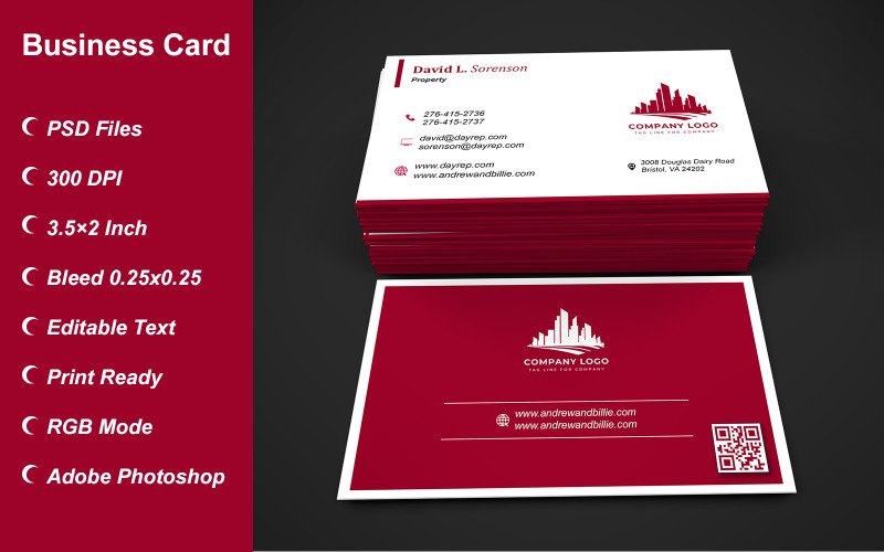 Visiting Card Template with Customizable Designs - 356 Corporate Identity