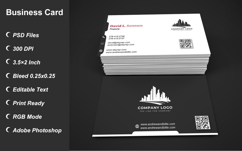 Visiting Card Template with Customizable Designs - 357 Corporate Identity