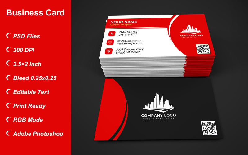 Visiting Card Template with Customizable Designs - 361 Corporate Identity