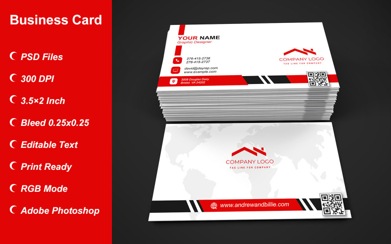 Visiting Card Template with Customizable Designs - 362 Corporate Identity