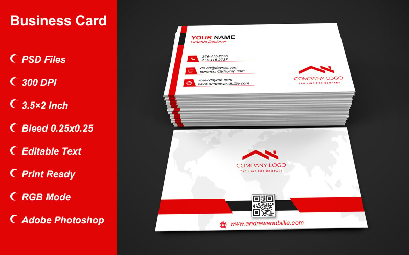 Visiting Card Template with Customizable Designs - 363 Corporate Identity