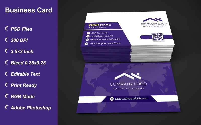 Visiting Card Template with Customizable Designs - 367 Corporate Identity