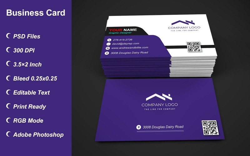 Visiting Card Template with Customizable Designs - 368 Corporate Identity