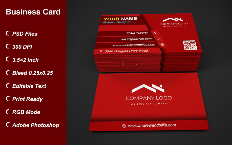 Visiting Card Template with Customizable Designs - 371 Corporate Identity