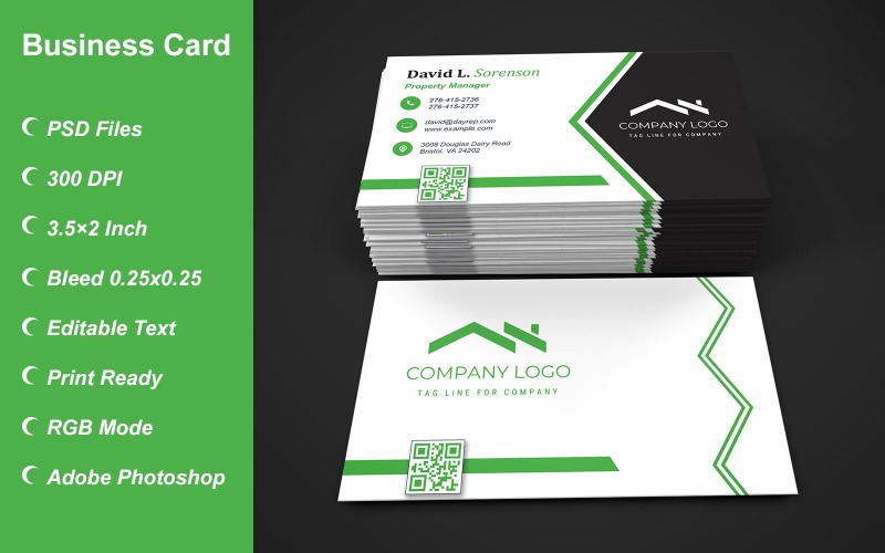 Visiting Card Template with Customizable Designs - 372 Corporate Identity