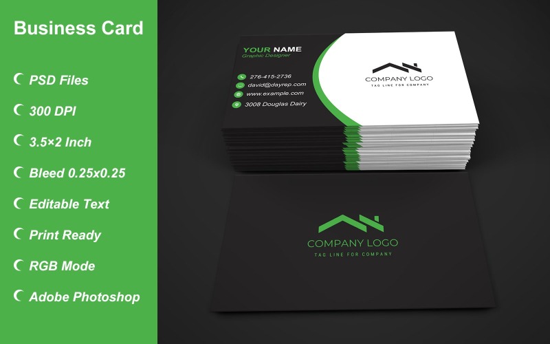 Visiting Card Template with Customizable Designs - 373 Corporate Identity