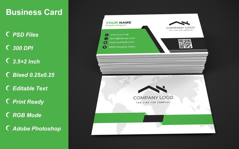 Visiting Card Template with Customizable Designs - 374 Corporate Identity