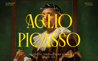 Aglio Picasso | Aesthetic Vintage Serif Font