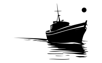 boat silhouette style with white background