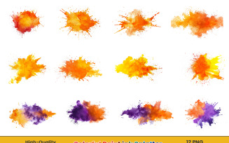 Colorful paint ink splatter splash clipart