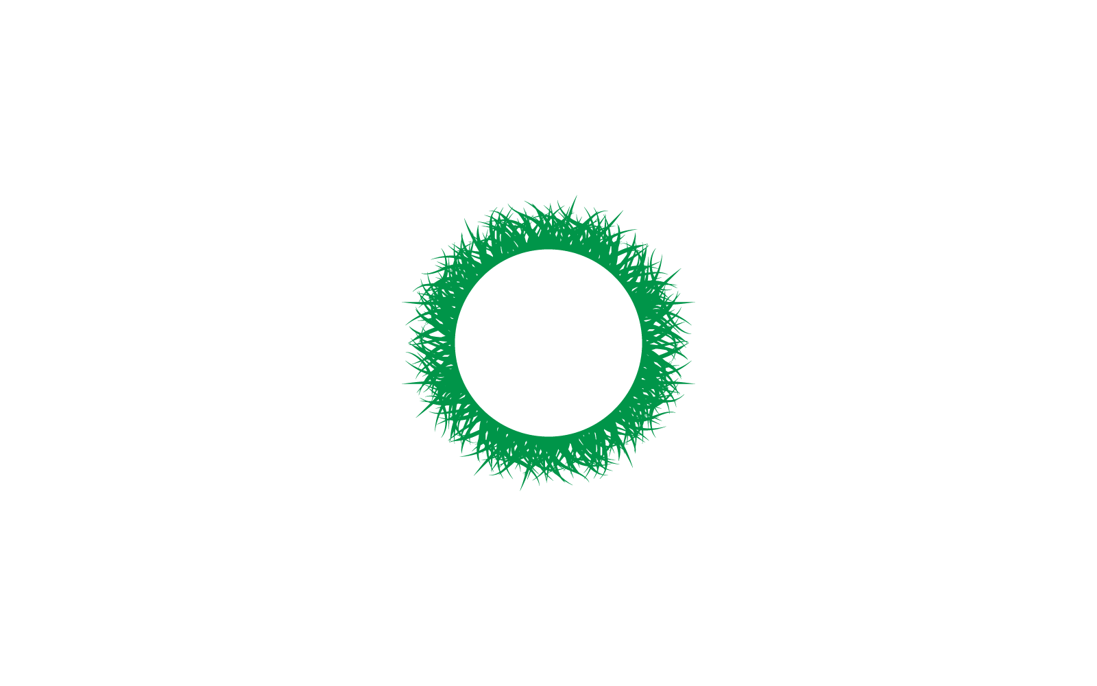 Illustrazione di erba naturale, logo vettoriale, design piatto