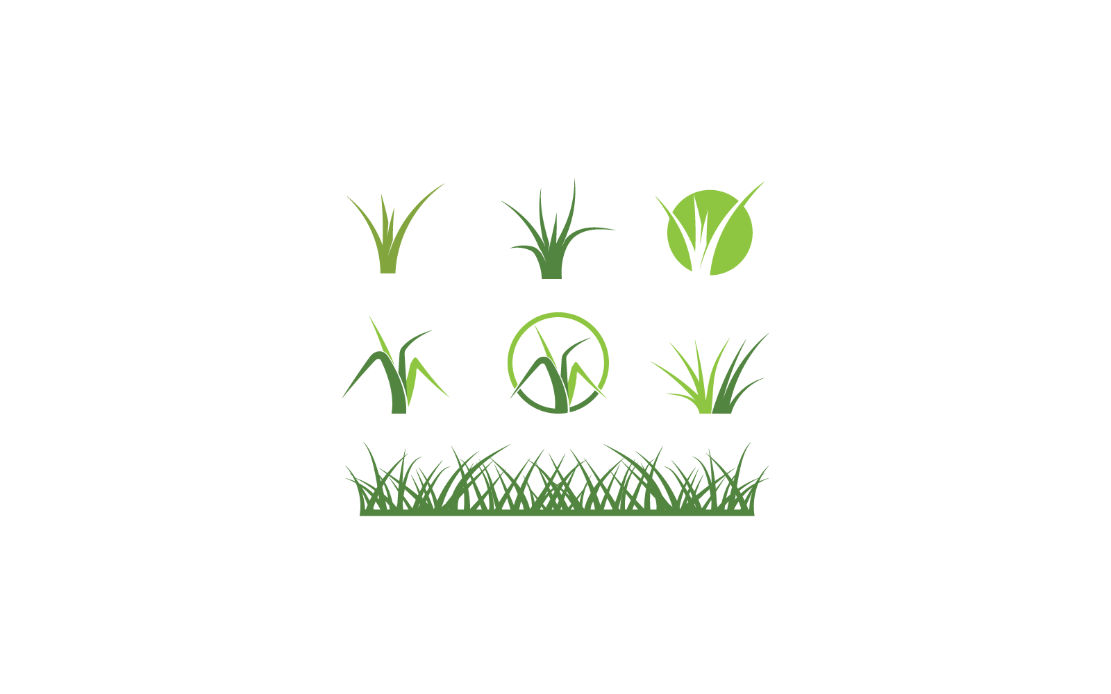 Natural Grass icon logo vector template design