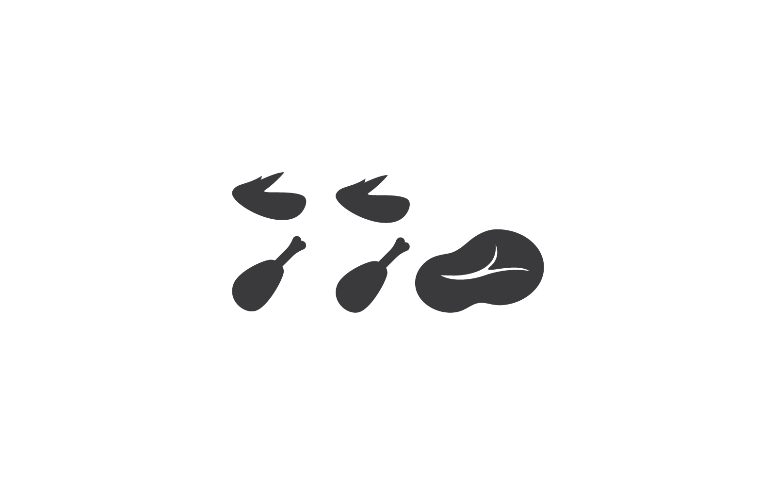 炸鸡矢量图标平面设计