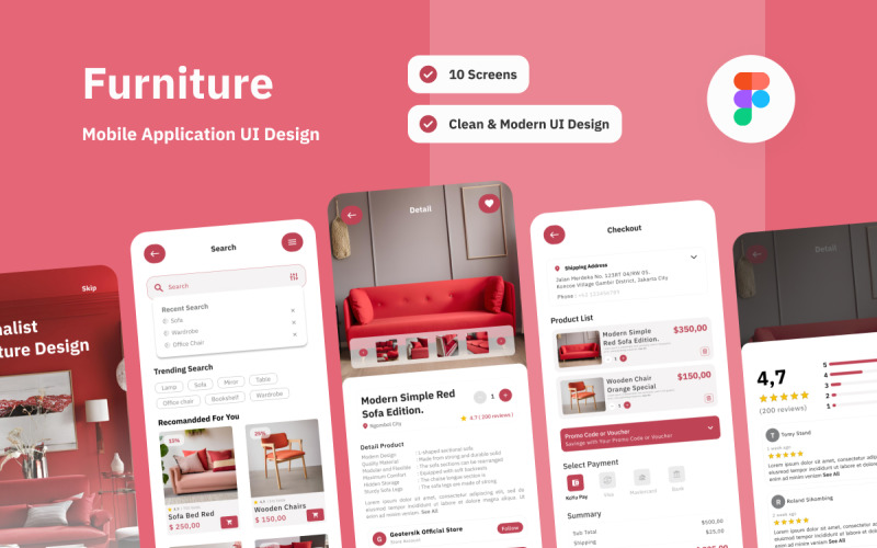 Kokayu - Furniture Mobile App UI Element