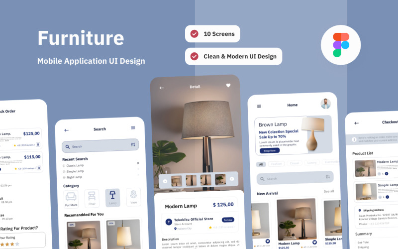 Komoy - Furniture Mobile App UI Element