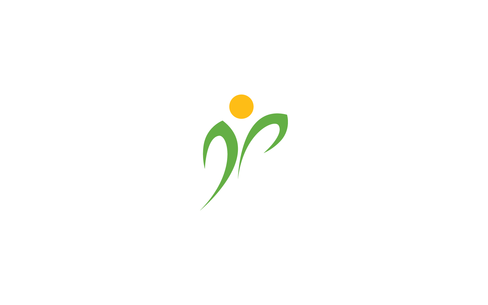 Yeşil yaprak logosu düz tasarım vektör simgesi