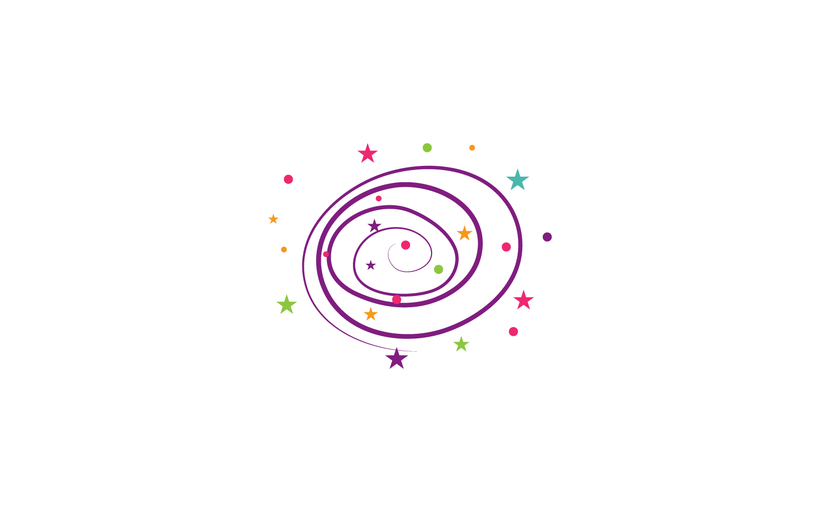 圆形魔术漩涡标志图标矢量插图