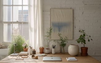 Home room office with chair & Plant vases 161