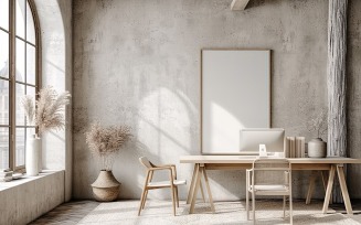 Home room office with chair & Plant vases 162