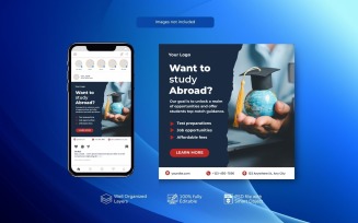 Blue Ultimate PSD Template for Study Abroad Programs