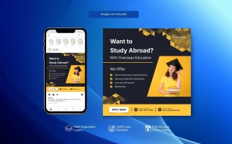 Elegent Study Abroad Promo PSD Template Black