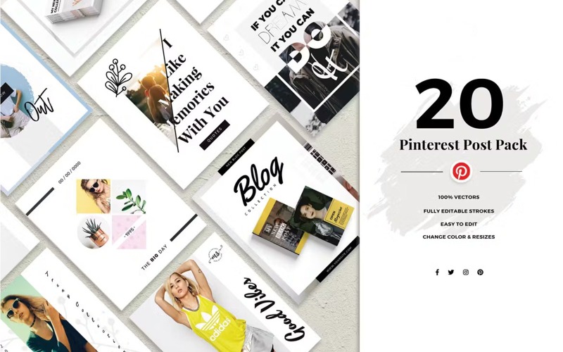 Fashion Pinterest Social Media Templates