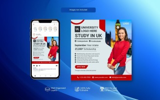 Study Abroad Education Template for Social Media Red