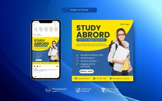 Study Abroad Promo Made Easy with This PSD Template Yellow