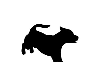 Domestic dog jumping. Vector dog breeds