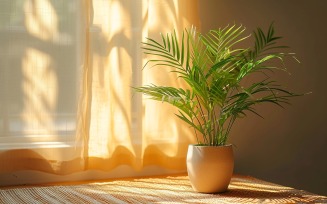 Green Plant Vase Back to cloth with Sun Light 201