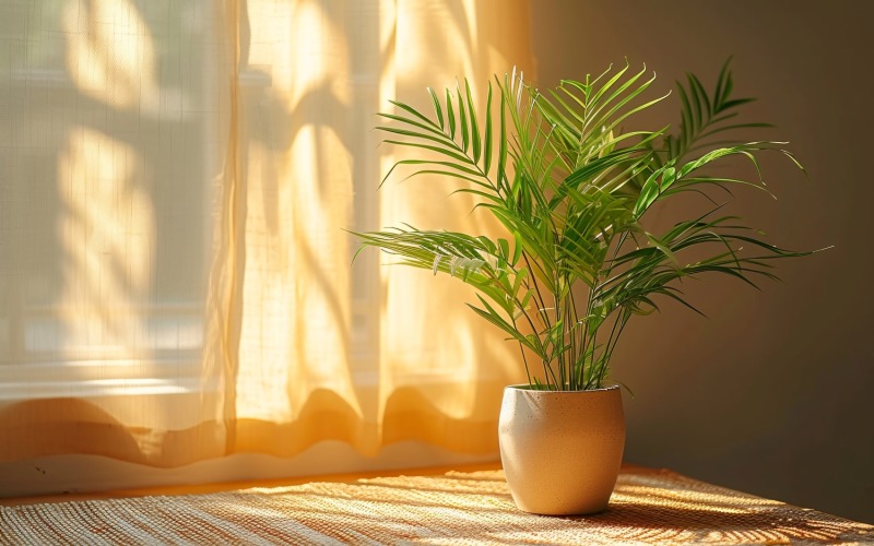 Green Plant Vase Back to cloth with Sun Light 201 Illustration