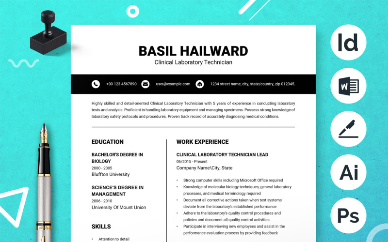 Resume Template / 4 Pages CV