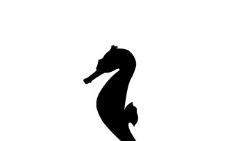 Seahorse or sea horse flat icon