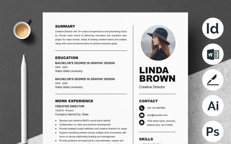 Clean & Creative Resume Template Word