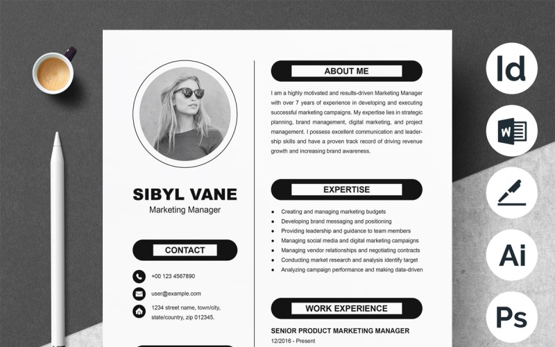 Clean And Minimal Resume Template Layout