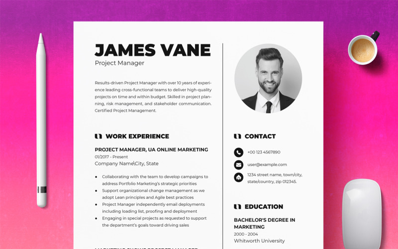 4 Pages CV Resume Template Design