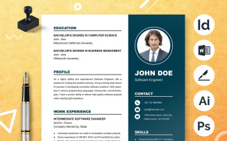 Professional And Word Resume Template Design