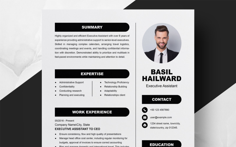 Resume CV Template with Photo Resume Template