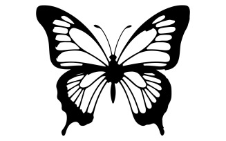 butterfly silhouette vector art illustration