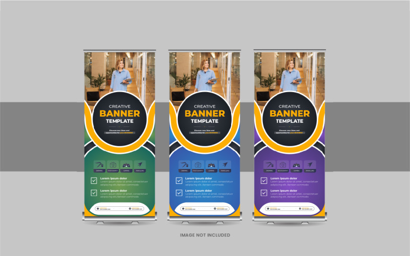 Corporate roll up banner, Business rollup Banner or X-banner standee signage template design layout Corporate Identity