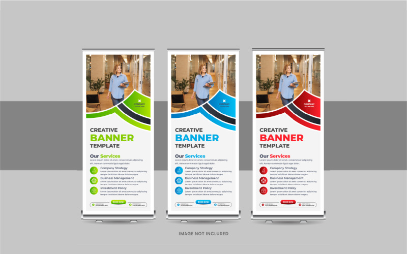 Corporate roll up banner, Business rollup or X-banner standee signage design template layout Corporate Identity