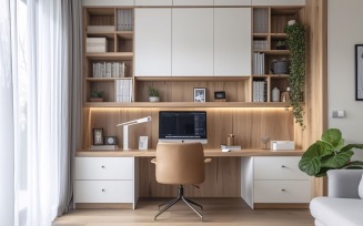 Home office room with big vases under the table 331