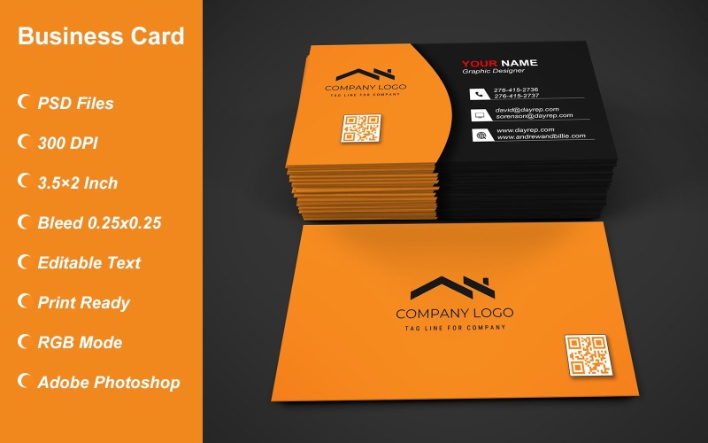 Visiting Card Template with Customizable Designs - 383 Corporate Identity