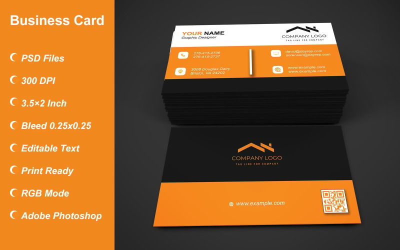 Visiting Card Template with Customizable Designs - 384 Corporate Identity