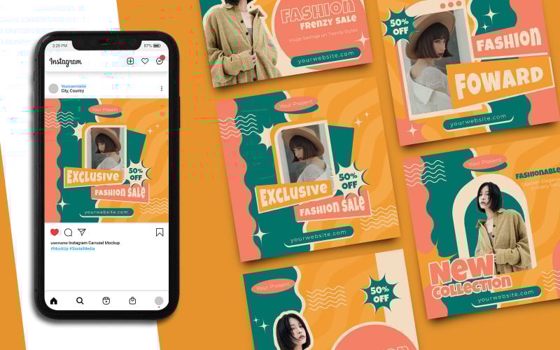 Fashion Instagram Post Template 3 Social Media